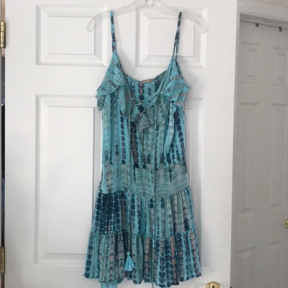 Blue Ruffled Tiered Sundress